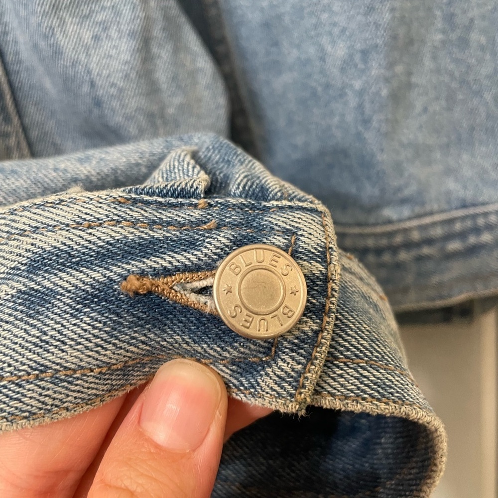 Baccini Cow Print Denim Jean Jacket with Button Closure Size 22 Vintage - Picture 5 of 9